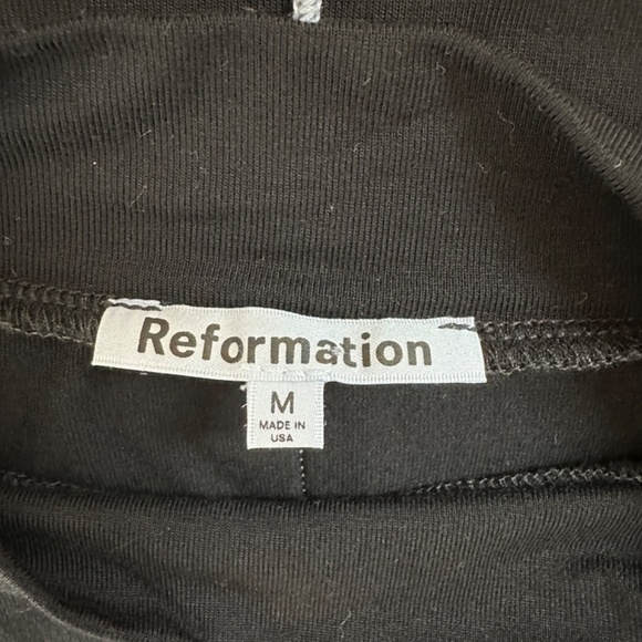 Reformation Stacey Knit Top Crop Mock Neck Women's Sz M Black White Sitches - Picture 14 of 15